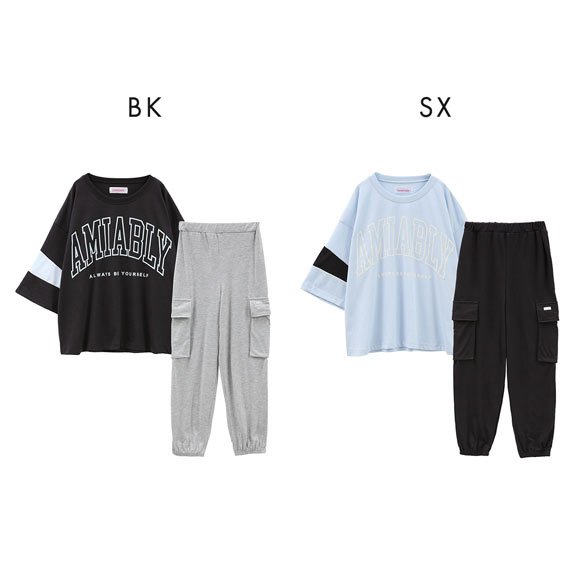 ラブトキシック Lovetoxic ルームウェア カレッジ 半袖 ロングパンツ パジャマ ジュニア キッズ 女の子 上下セット 綿混