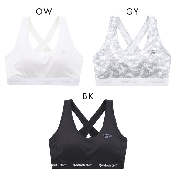 ファンボード ホワイト/パープル/ブラック カップ付きハーフトップ(Reebok) - ファッション通販なら