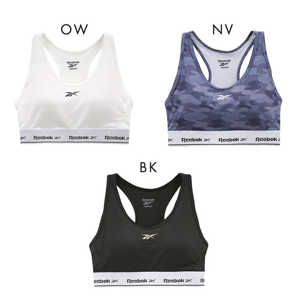リーボック レディース ハーフトップ ノンワイヤー スポーツブラ ドライ M L バッククロス Reebok LADYS