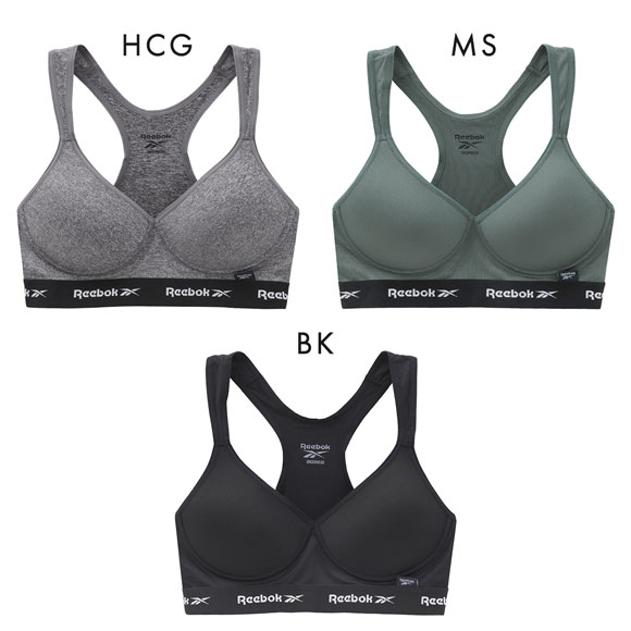 リーボック モールドブラ ハーフトップ ノンワイヤー スポーツブラ ドライ UVカット UPF50＋ M L レディース インナー 下着 Reebok
