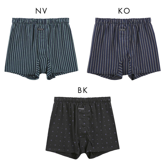 ジーハウス ハンモックサポーター ニット トランクス ストライプ 天竺 メンズ 前開き M L LL G-HOUSE