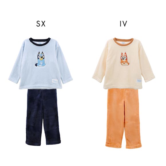 ブルーイ BLUEY ルームウェア ミンクフリース パジャマ 上下セット 長袖 ロングパンツ キッズ ジュニア 男の子 女の子 110 120 130