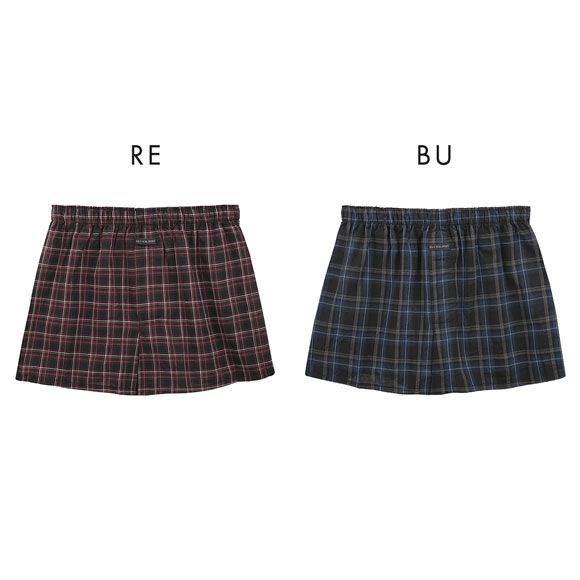 ジーハウス ハンモックサポーター 布帛 トランクス チェック柄 メンズ 前開き 大きいサイズ M L LL G-HOUSE