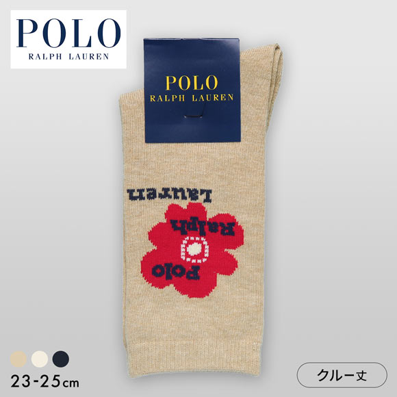 ポロ ラルフローレン BIG FLOWER クルー丈ソックス レディース 靴下