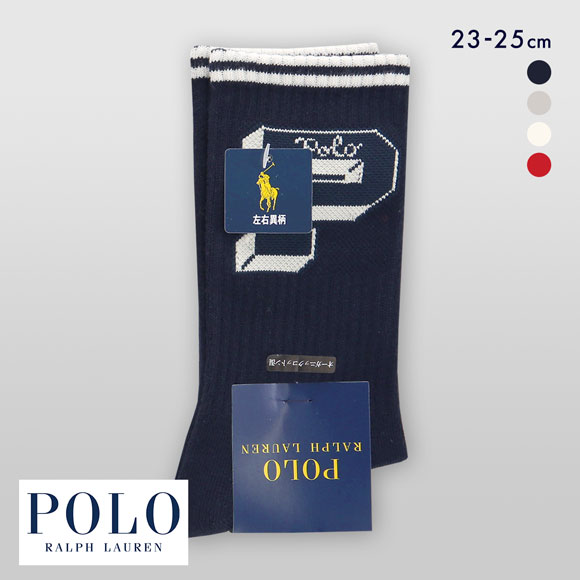 ポロ ラルフローレン BIG P＆ロゴ クルー丈 23-25 靴下 レディース カジュアル ギフト POLO RALPH LAUREN