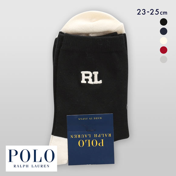 ポロ ラルフローレン RL刺繍 ソックス クルー丈 23-25 靴下 レディース カジュアル ギフト スクール POLO RALPH LAUREN