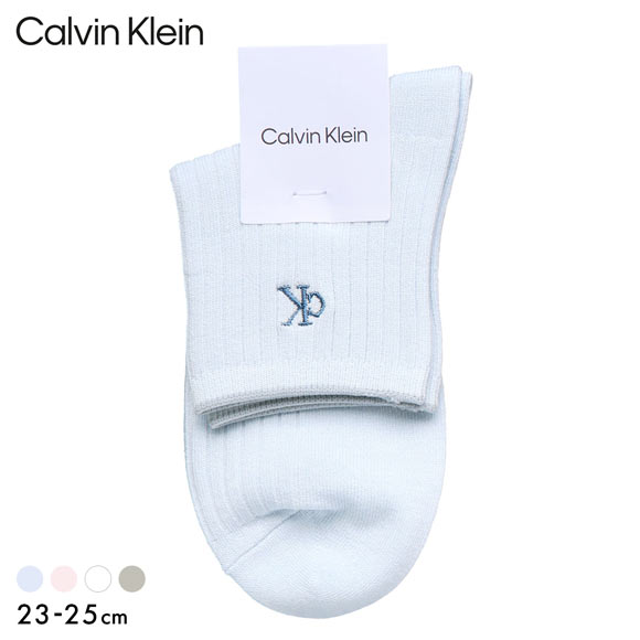 カルバン・クライン リブ ショートクルー丈 ソックス レディース 婦人 靴下 Calvin Klein