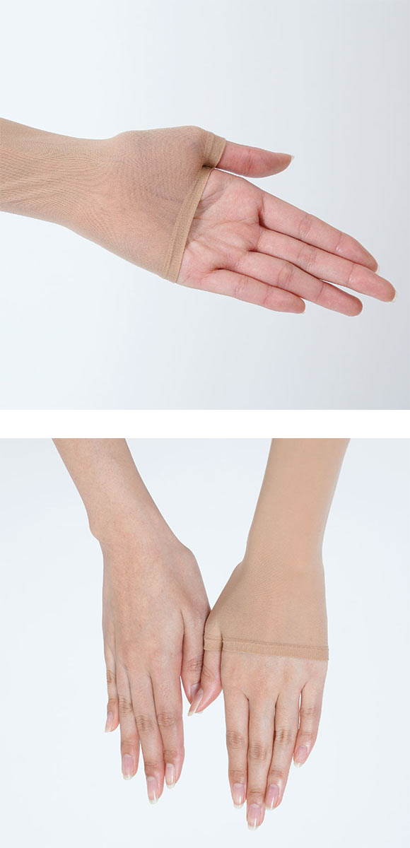 福助 満足 太陽に負けない アームカバー ロング丈 レディース ノンラン UVカット fukuske