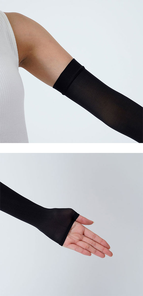 福助 fukuske 満足 太陽に負けない アームカバー ロング丈 レディース 涼感 ノンラン UVカット