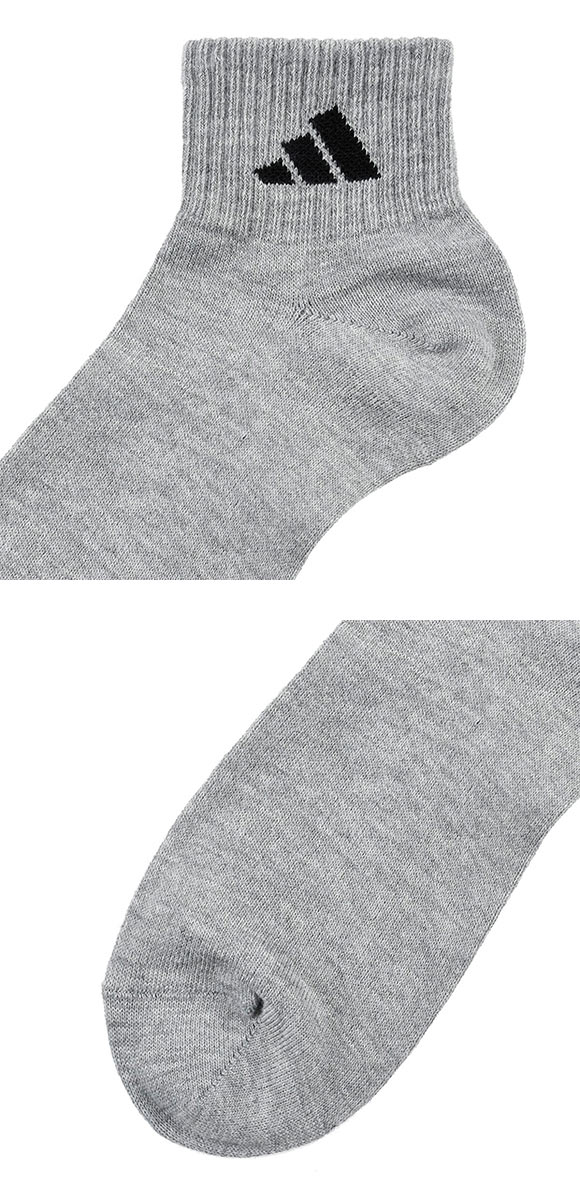 おしょ様。3個セット　チャコール・ホワイト・ホワイト新品　アウトレット アディダス ベーシック ショート丈 ソックス 3足セット メンズ