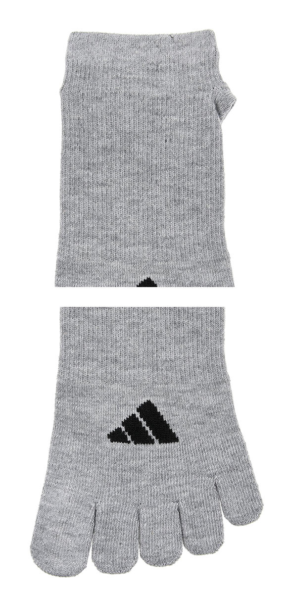 アディダス ワンポイントロゴ スニーカー丈 五本指ソックス 足底滑り止め付き メンズ 靴下 adidas 25-27cm