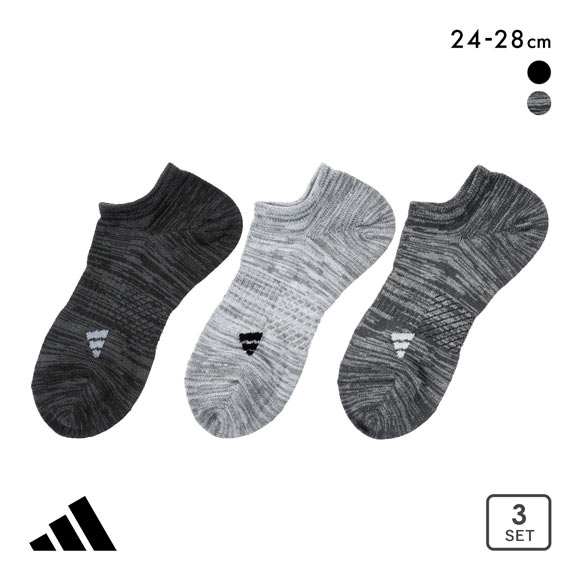 アディダス ストロング スニーカー丈 ソックス 3足セット メンズ 靴下 adidas 耐久性10倍 24-26cm 26-28cm