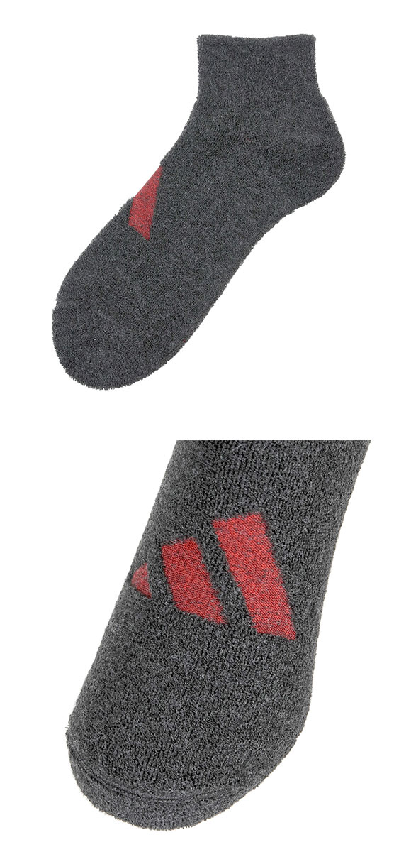 アディダス ビッグロゴ フルパイル ショート丈 ソックス 3足セット WARM メンズ 靴下 adidas 24-26cm 26-28cm