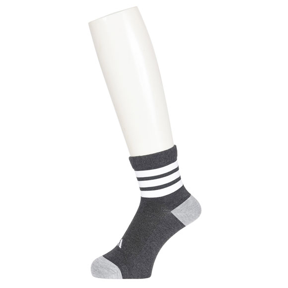 アディダス スリーストライプ 甲メッシュ ショート丈 ソックス 3足セット メンズ 消臭 靴下 adidas 24-26cm 26-28cm