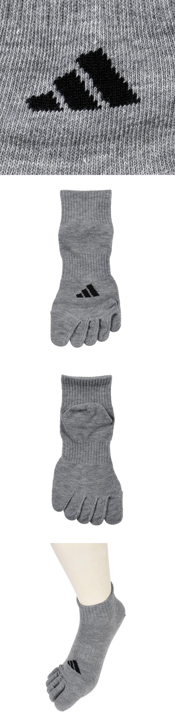 アディダス ストロング 5本指 ショート丈 ソックス 3足セット メンズ 靴下 adidas