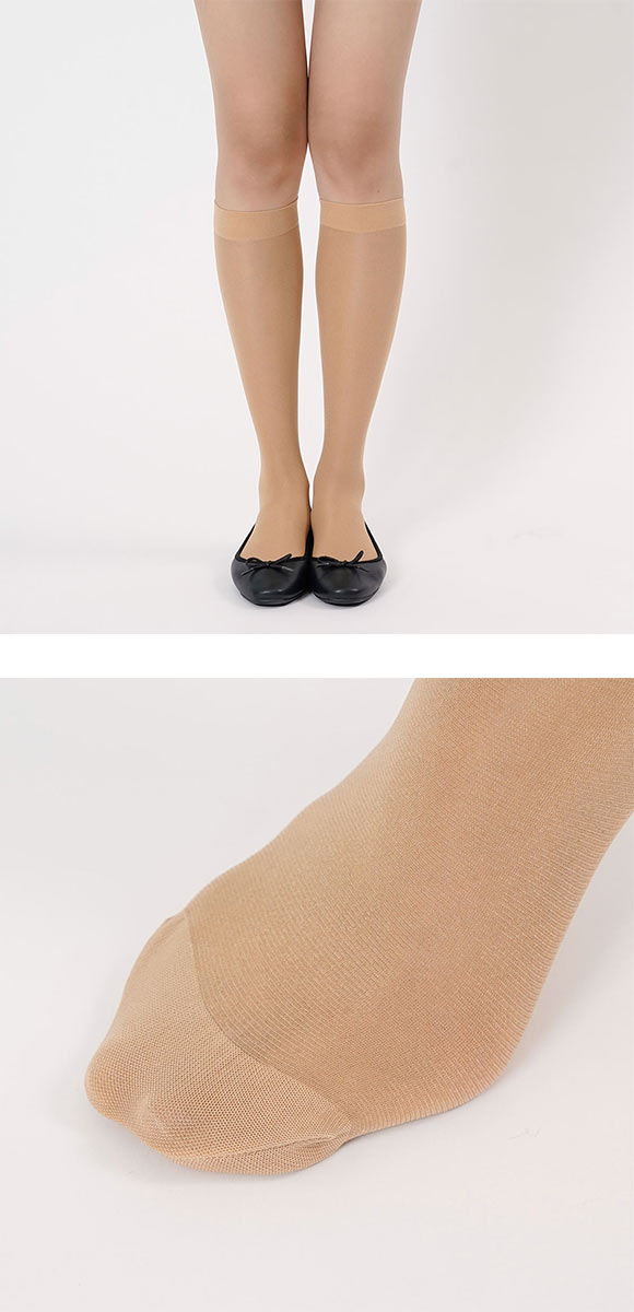 福助 ひやはだ 冷 40デニール相当 ひざ下丈ソックス レディース ショートストッキング 接触冷感 fukuske HIYAHADA