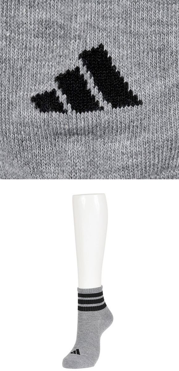 アディダス DEO スリーストライプ ショート丈 ソックス 3足セット レディース 靴下 adidas 消臭 23-25cm