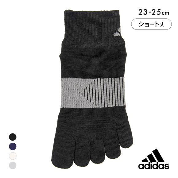 アディダス 滑り止め付き 5本指 ショート丈 ソックス レディース 靴下 23-25cm adidas