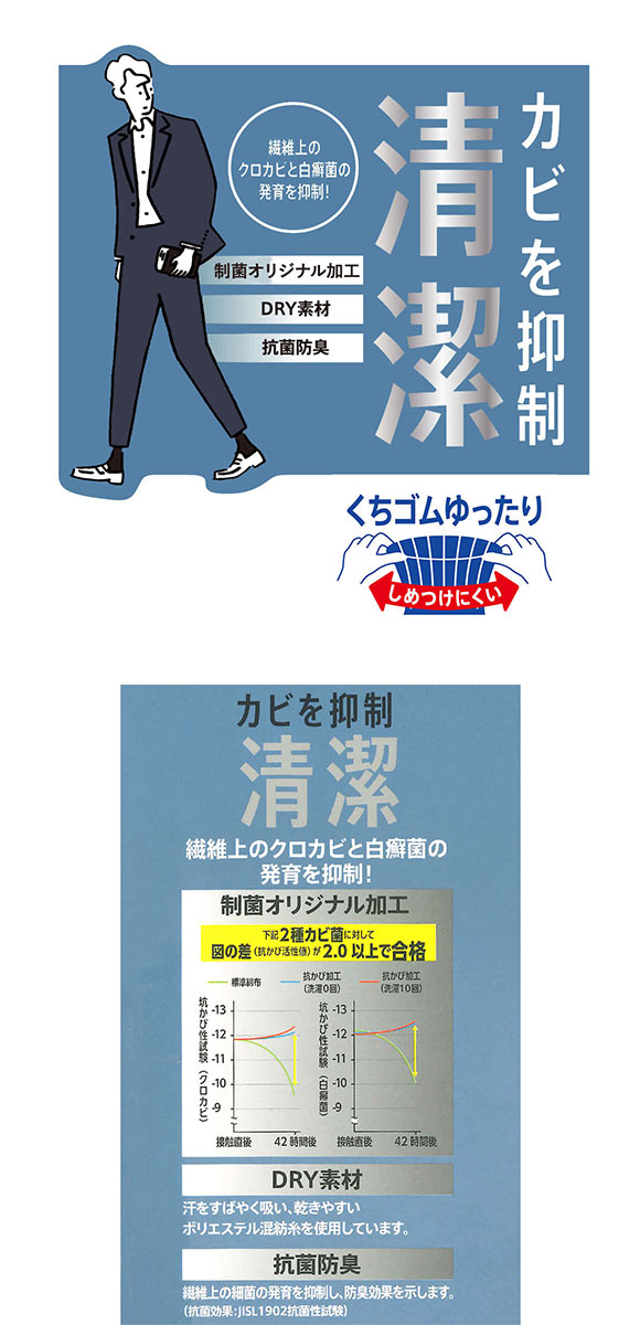 福助 満足 清潔 5本指 クルー丈 ソックス メンズ 靴下 口ゴムゆったり 平無地 fukuske