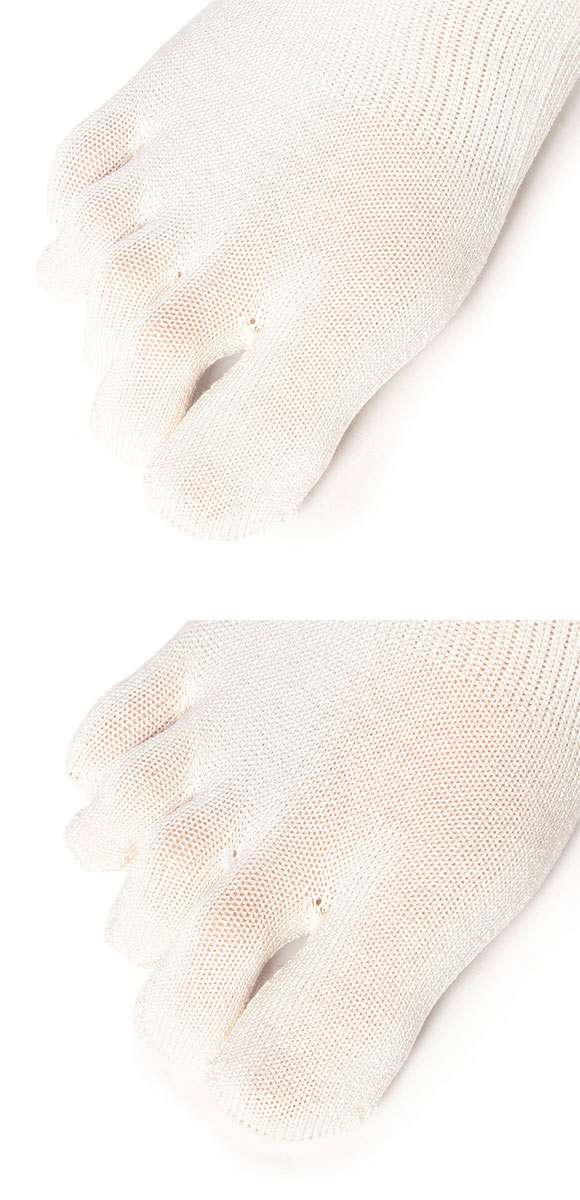 福助 表糸シルク100％ 5本指 つま先ソックス レディース 靴下 22-24cm fukuske