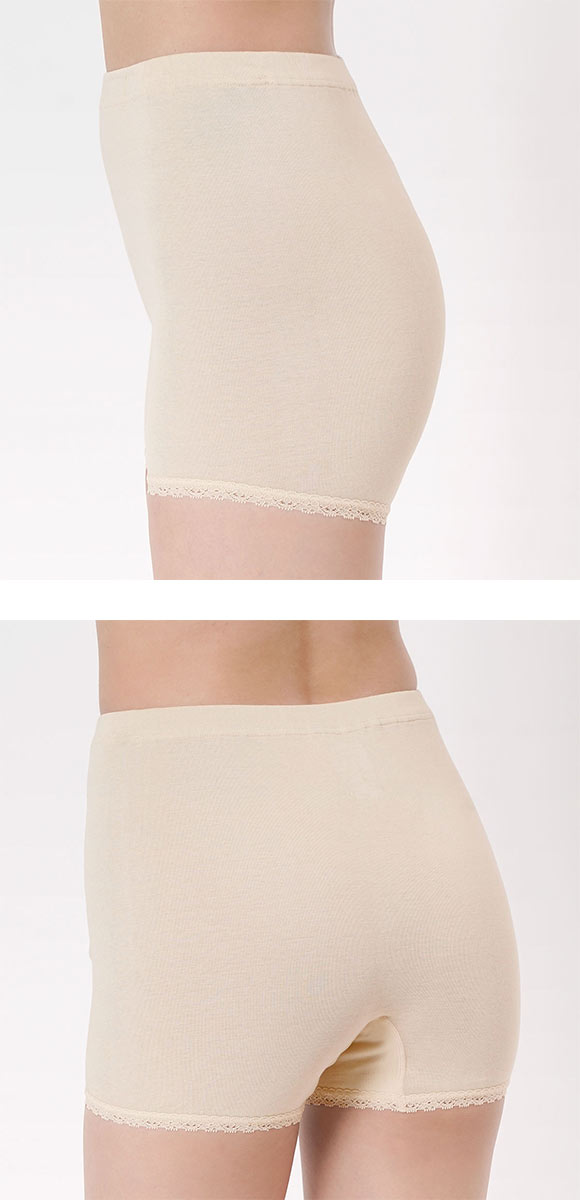 福助 満足 綿100％なのにひんやり 1分丈 ショーツ レディース 冷感綿 Fukuske