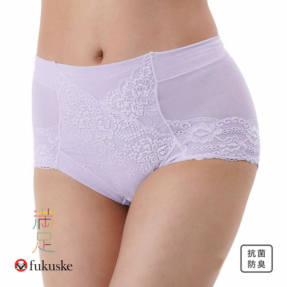 福助 Fukuske 集中美腹メイク ショーツ やや深ばき フロントレース スタンダード レディース 単品