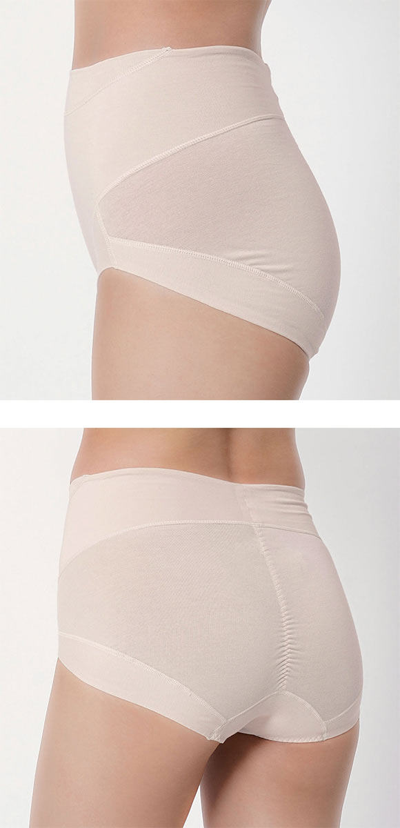 福助 fukuske 満足 お腹リフトアップ ショーツ やや深ばき レディース ノンレース 綿混 補正 抗菌防臭 ML