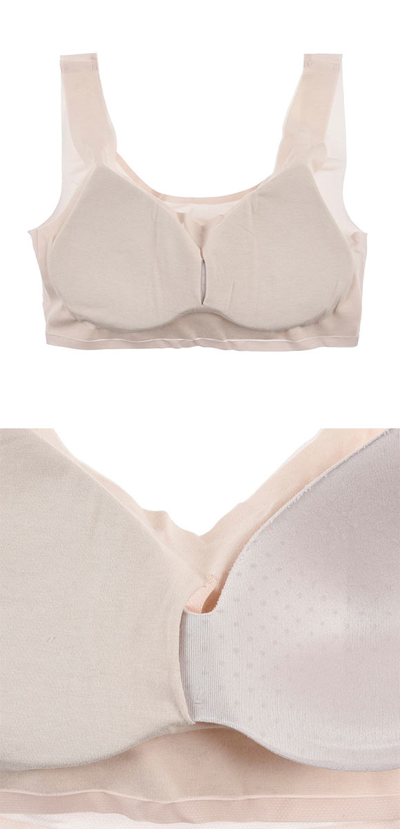 福助 満足 美涼活 メッシュ ハーフトップ レディース ノンワイヤー ブラジャー 接触冷感 ワイヤレス fukuske