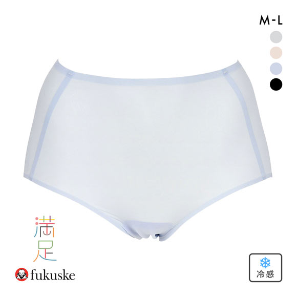 福助 満足 美涼活 メッシュ 深ばき ショーツ レディース 接触冷感 fukuske