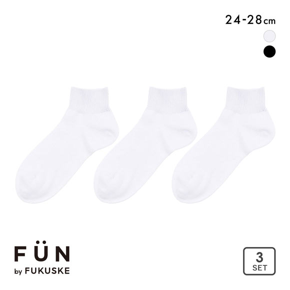 福助 FUN by FUKUSKE 左右裏表のないソックス ショート丈 ソックス 3足