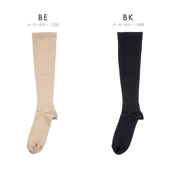 なんでもかぞく 福助 満足 着圧ストッキング ひざ下丈 22-25cm フクスケ