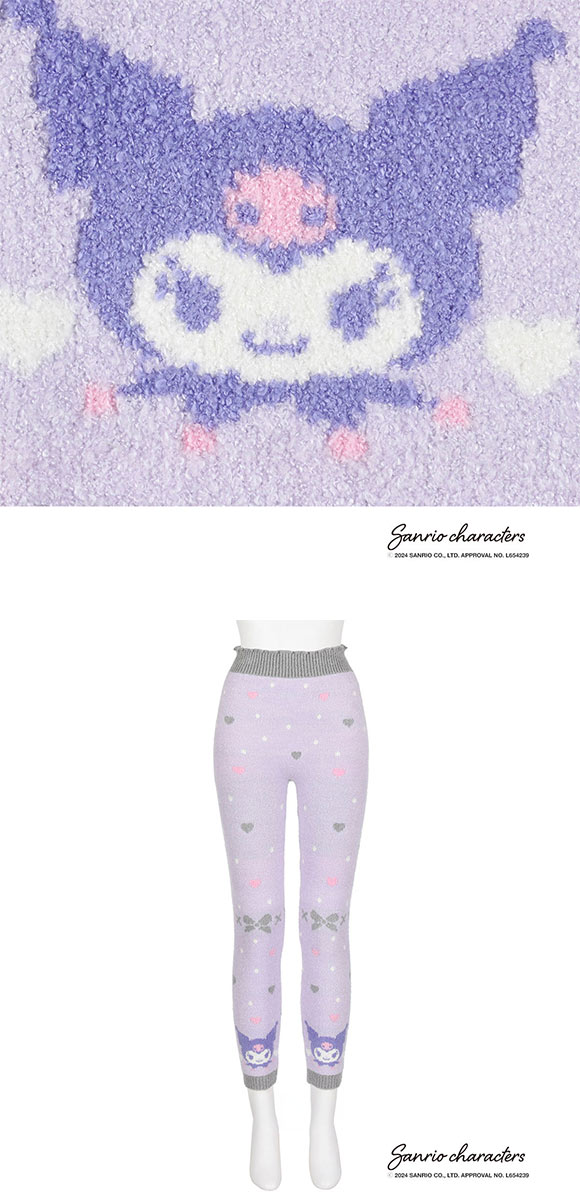 サンリオキャラクターズ モコモコパンツ もこぱん レディース レギンス ルームウェア モコパン 福助 fukuske
