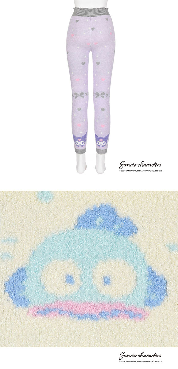 サンリオキャラクターズ モコモコパンツ もこぱん レディース レギンス ルームウェア モコパン 福助 fukuske
