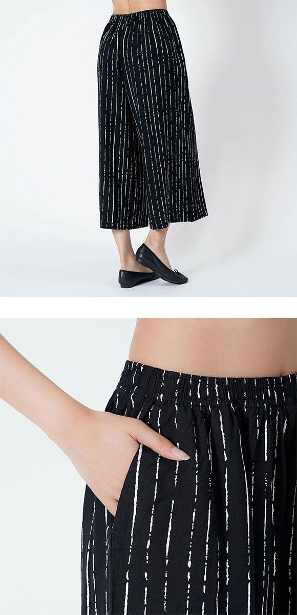 福助 fukuske レーヨン100％ ワイドロングパンツ ボトムス レディース ルームウェア パジャマ