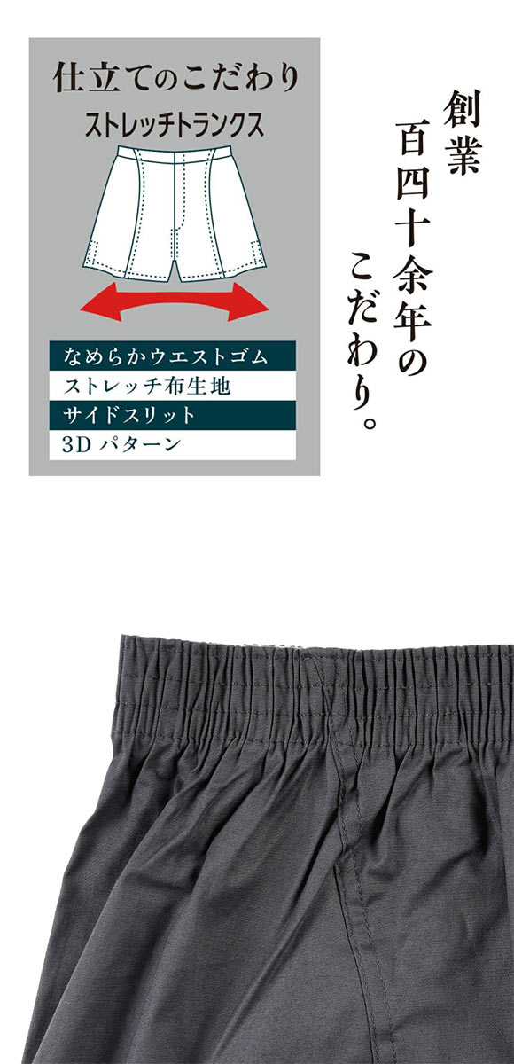福助 SHITATEYA PANTS ストレッチ トランクス メンズ 無地 前あき fukuske