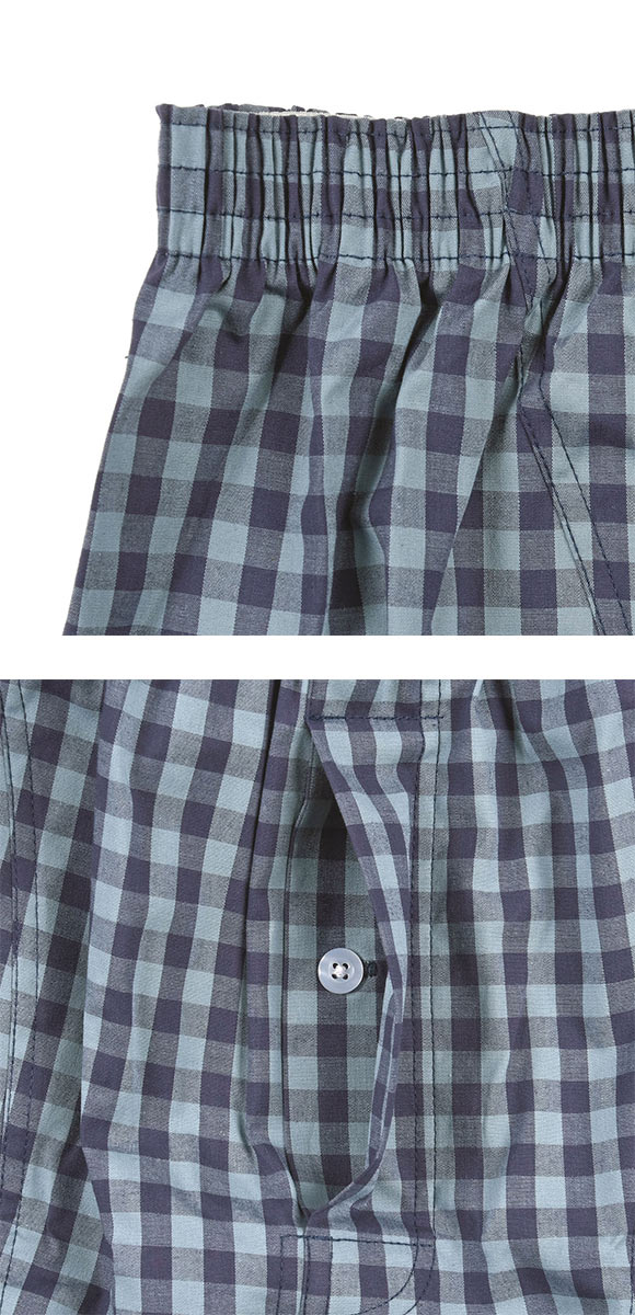 福助 SHITATEYA PANTS ギンガムチェック ストレッチ トランクス メンズ 前あき fukuske