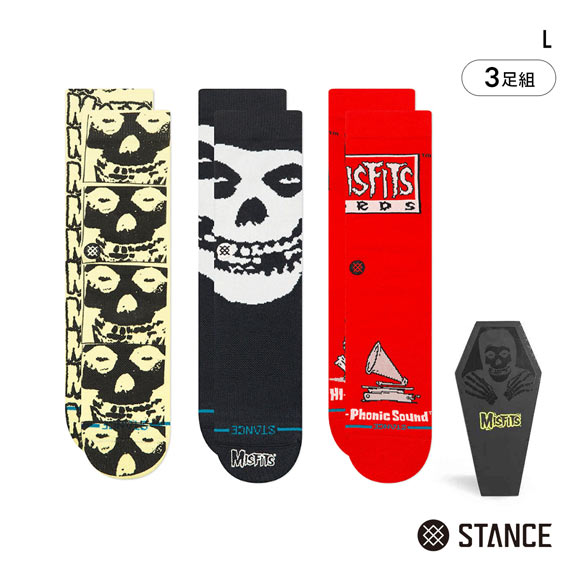 スタンス MISFITS BOX SET ミスフィッツ クルー丈 ソックス 3足セット
