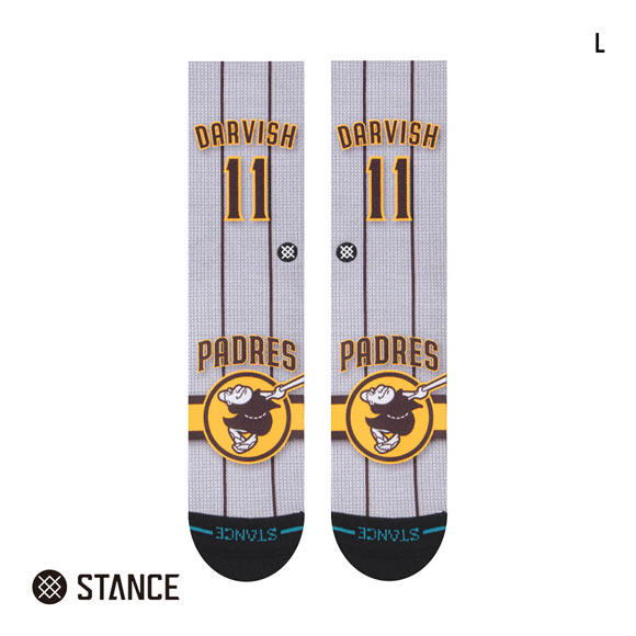スタンス JERSEY YU DARVISH クルー丈 ソックス メンズ STANCE 靴下
