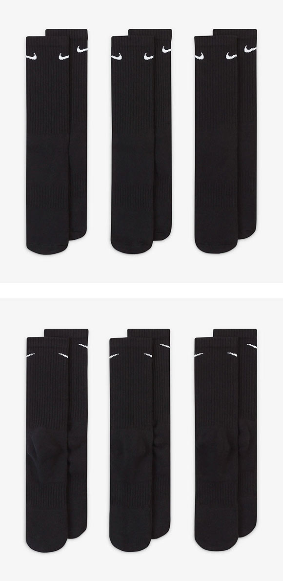 ナイキ NIKE エブリデイ クッション クルー丈 ソックス 3足組 靴下 レディース メンズ SX7664 21-23cm 23-25cm 25-27cm 27-29cm