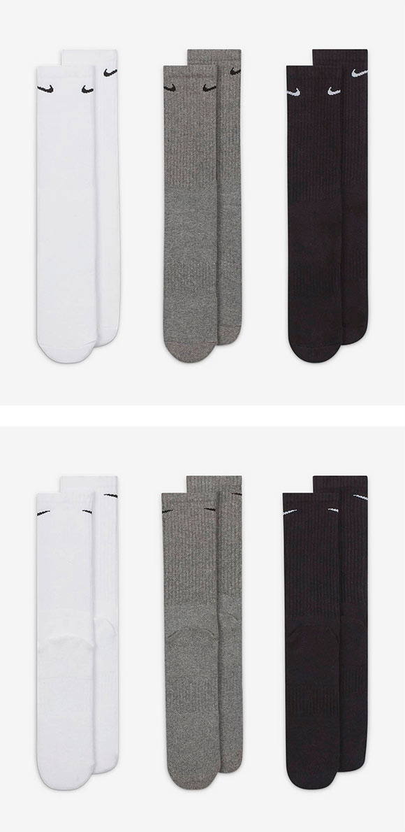 ナイキ NIKE エブリデイ クッション クルー丈 ソックス 3足組 靴下 レディース メンズ SX7664 21-23cm 23-25cm 25-27cm 27-29cm