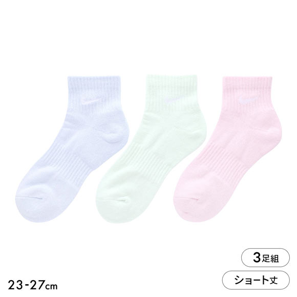 ナイキ エブリデイ クッション ショート丈 ソックス 3足組 靴下 メンズ レディース SX7667 23-25cm 25-27cm NIKE