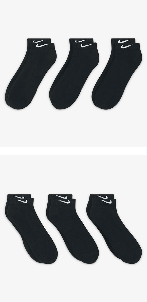 ナイキ NIKE エブリデイ クッション ロー ソックス 3足組 靴下 メンズ レディース SX7670 21-23cm 23-25cm 25-27cm 27-29cm