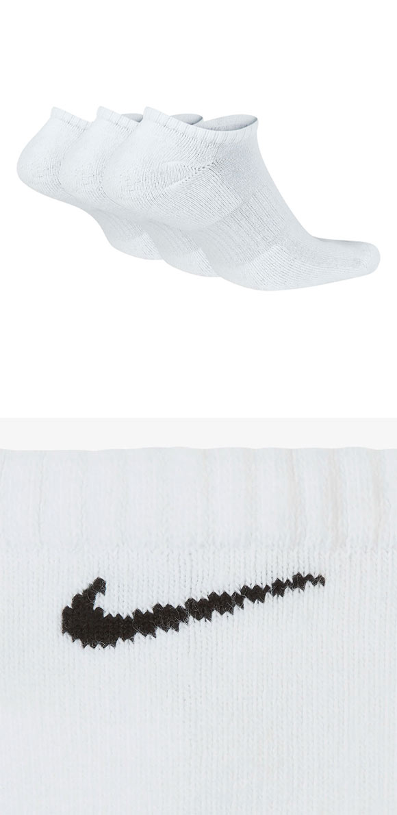 ナイキ NIKE エブリデイ クッション ノーショウ ソックス 3足組 靴下 メンズ レディース SX7673 21-23cm 23-25cm 25-27cm 27-29cm
