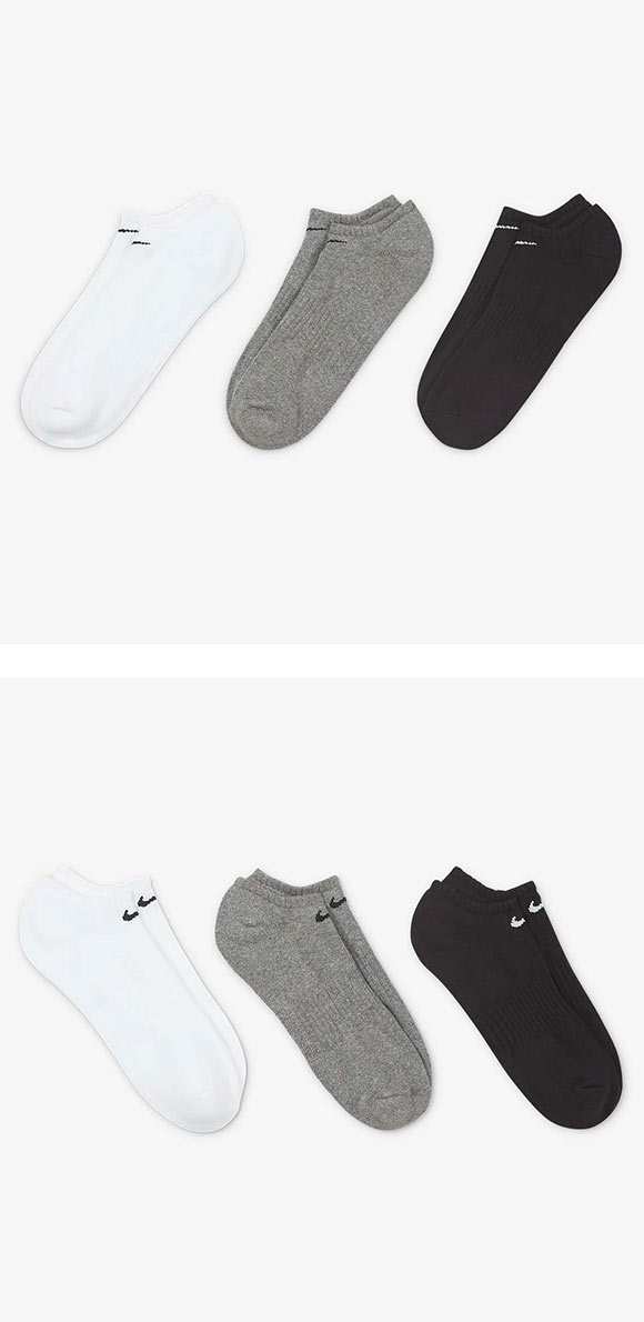 ナイキ NIKE エブリデイ クッション ノーショウ ソックス 3足組 靴下 メンズ レディース SX7673 21-23cm 23-25cm 25-27cm 27-29cm