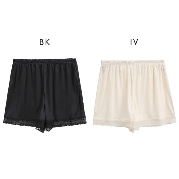 すっきりとアウターを着こなす ランジェリー レース付き フレアパンツ レディース ペチパンツ