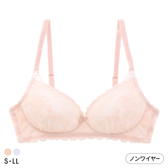 カジュアルフィーリング ラッセルレース ノンワイヤーブラ レディース リラクシング ワイヤレスブラ 大きいサイズ Casual Feeling