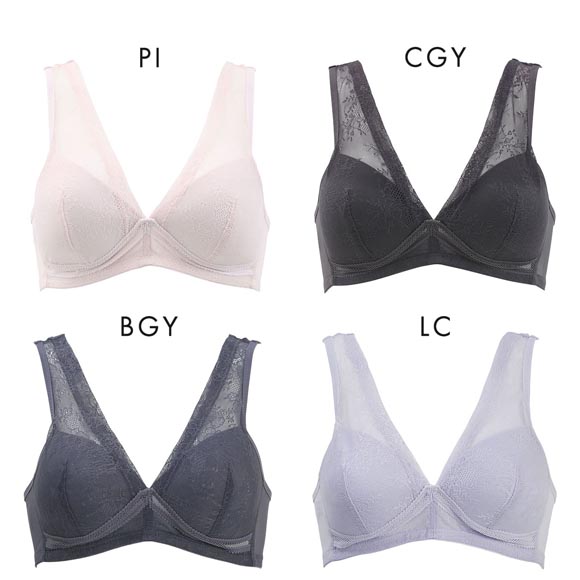 下からはけるブラ ノンワイヤー ブラジャー レディース アンダーメッシュ ハーフトップ 単品
