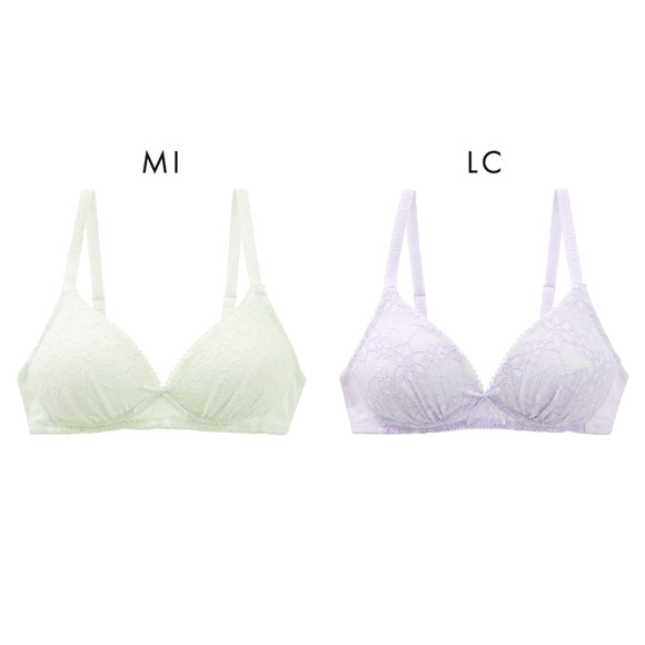 カジュアルフィーリング パステルレース ノンワイヤー ブラジャー レディース リラクシング Casual Feeling