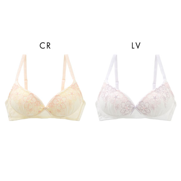 カジュアルフィーリング フラワーチュール ノンワイヤー ブラジャー レディース リラクシング Casual Feeling