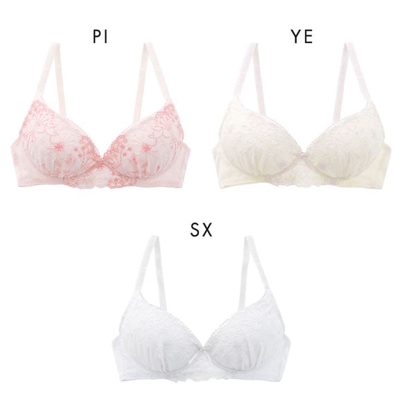 カジュアルフィーリング シフォン刺繍レース ノンワイヤー ブラジャー レディース リラクシング Casual Feeling
